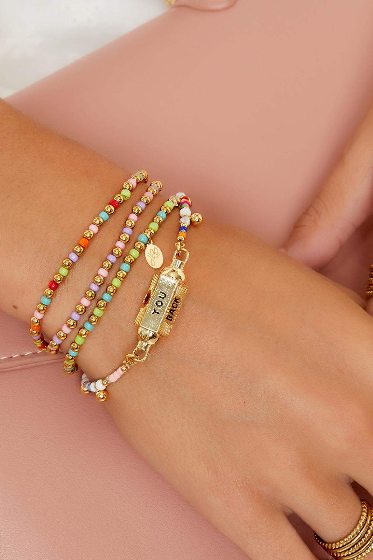 Bracelet colored and golden beads Multi Stainless Steel Picture2