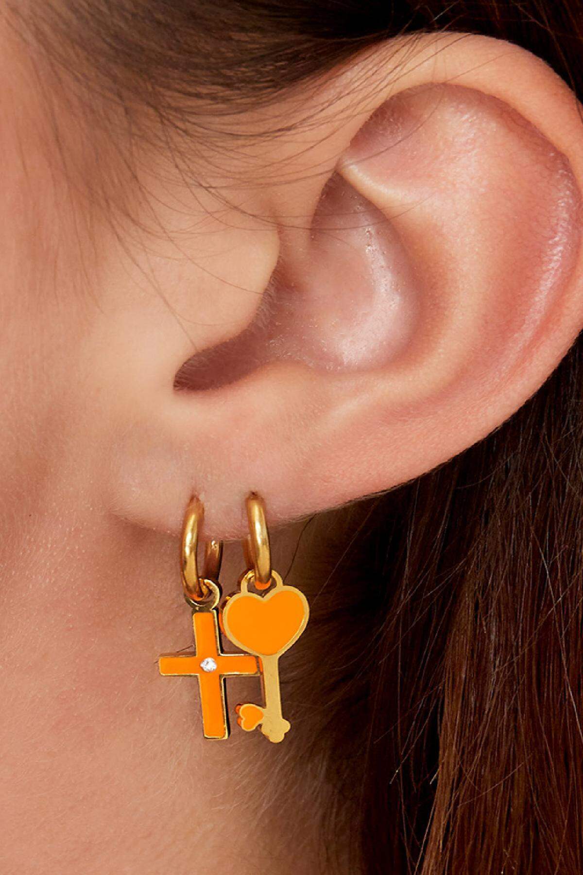 Stainless steel earrings Orange Picture2