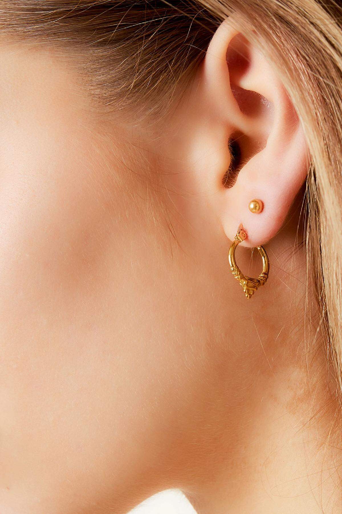 Ohrringe im Vintage-Stil Goldfarbe Edelstahl 2