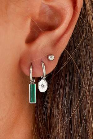 Pendientes estrella con circonitas Plata Acero inoxidable h5 Imagen3