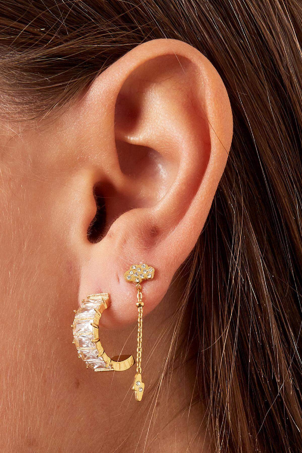 Earrings lightning Gold Color Stainless Steel Picture2
