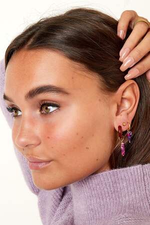 Stainless Steel Earring Natural Stones Pink h5 Picture2