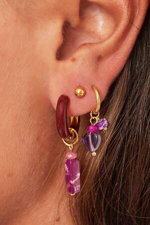 Stainless Steel Earring Natural Stones Pink h5 Picture3