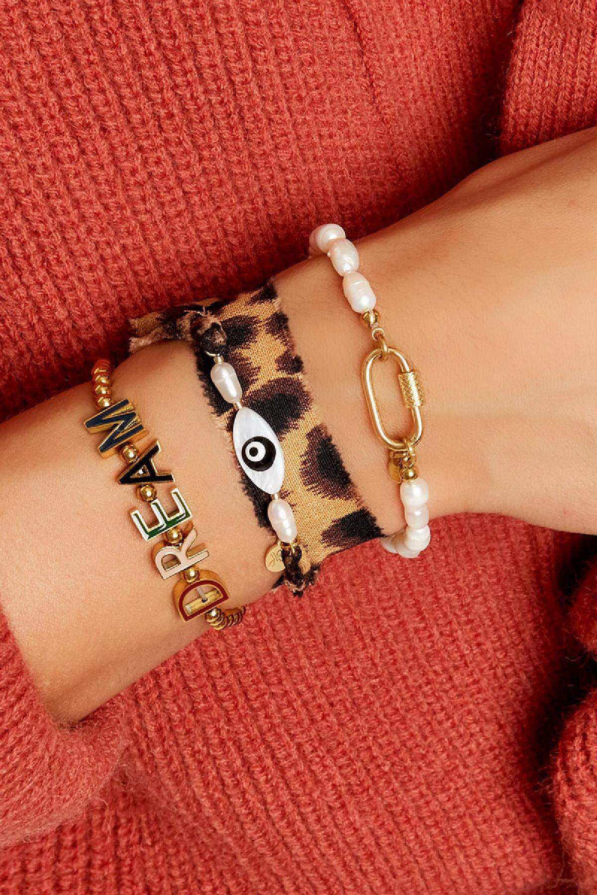 Stoffarmband mehrere Drucke Braun Polyester Bild3