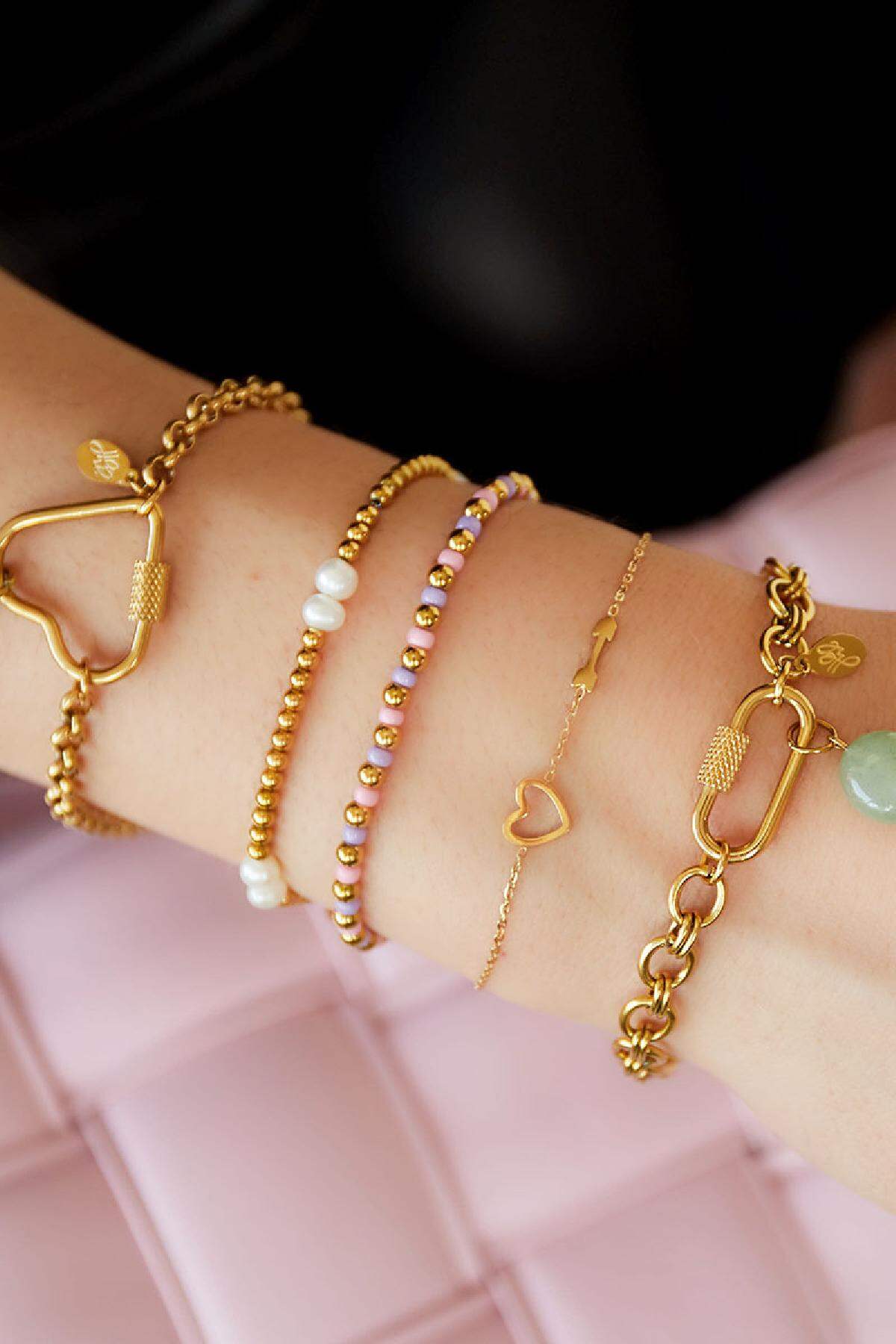 Bracciale in acciaio inossidabile Gold Stainless Steel