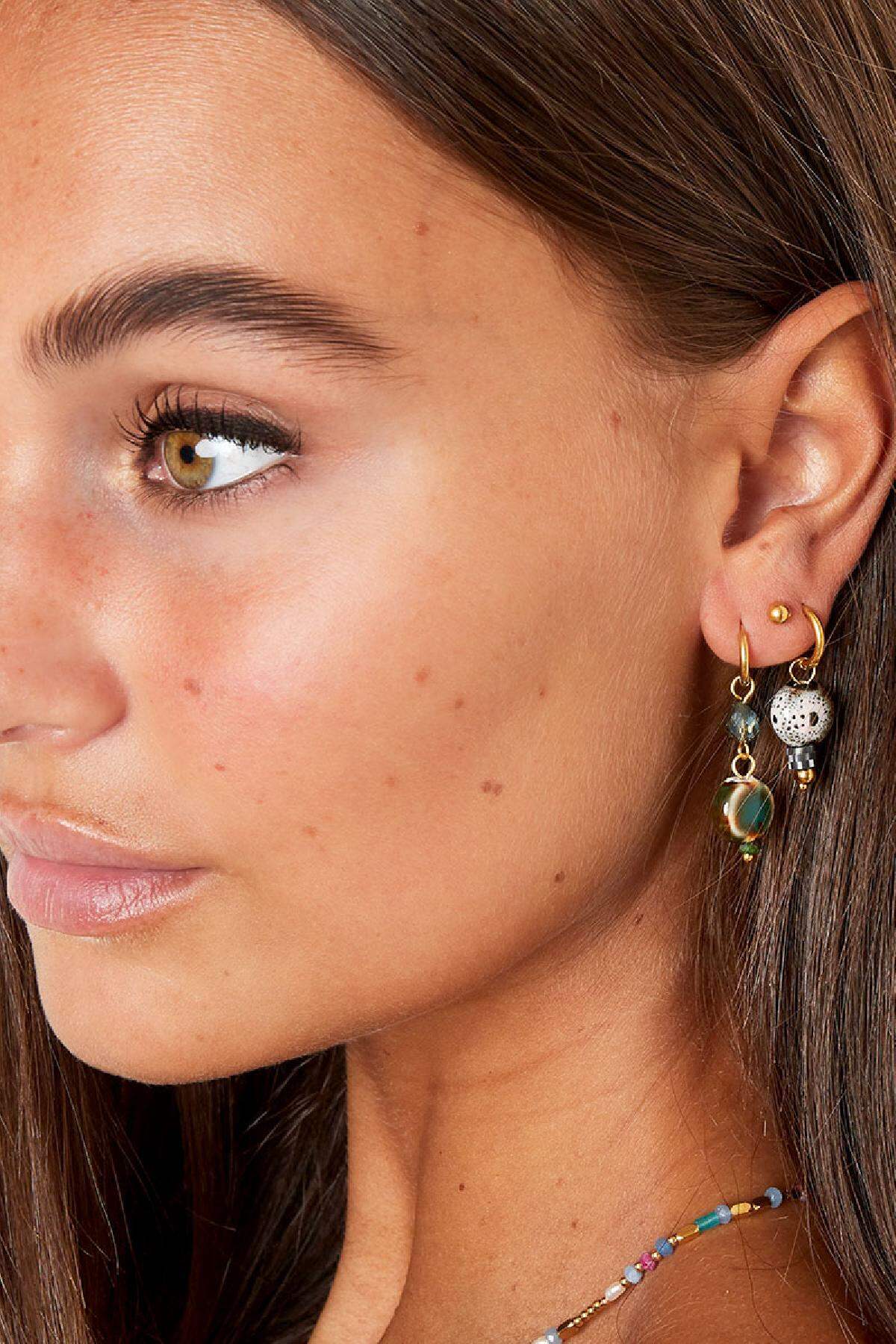 Boucles d'oreilles avec breloque colorée Small Acier inoxydable Image2