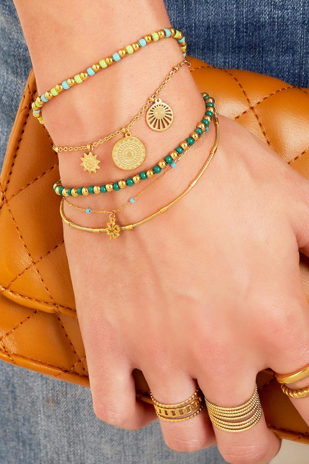 Bracelet universe Gold Color Stainless Steel 2