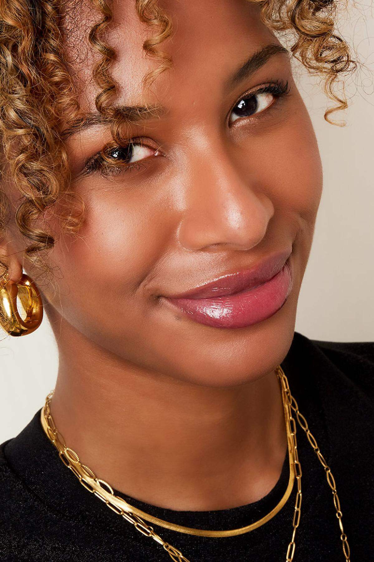 Bold hoop earrings Gold Color Stainless Steel 2