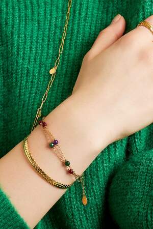 stainless steel bracelet with colorful stones h5 Picture3