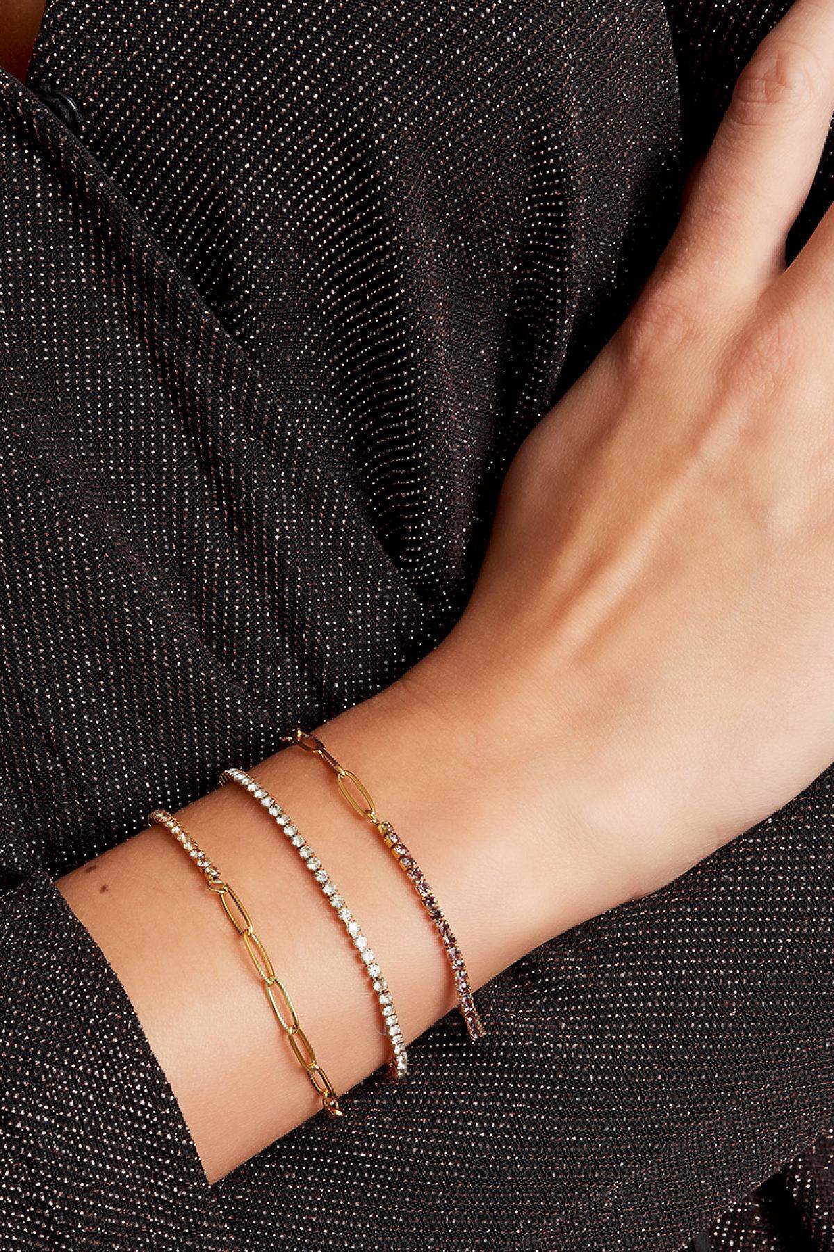 Armband Zirkonkette klein Grün Edelstahl 2
