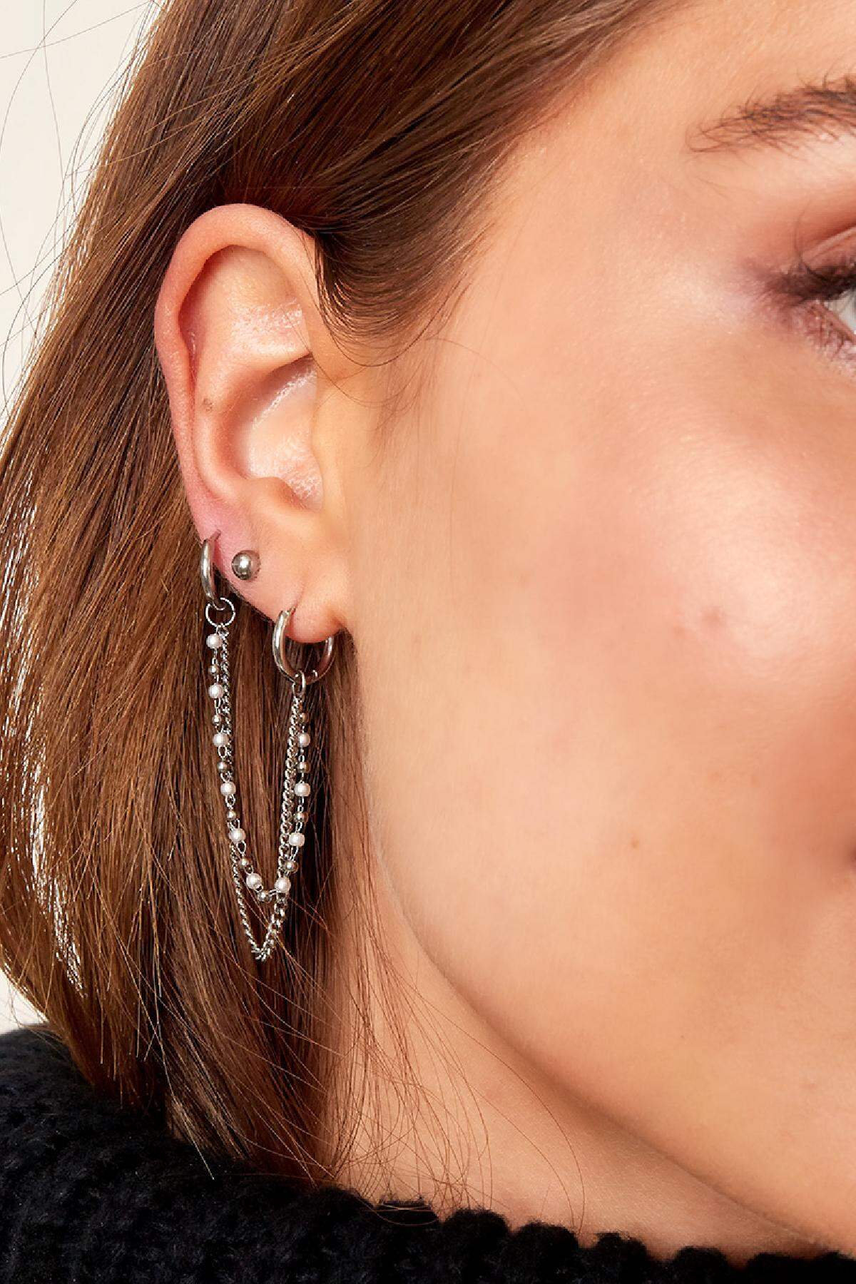 Boucle d'oreille en acier inoxydable Argenté Image3