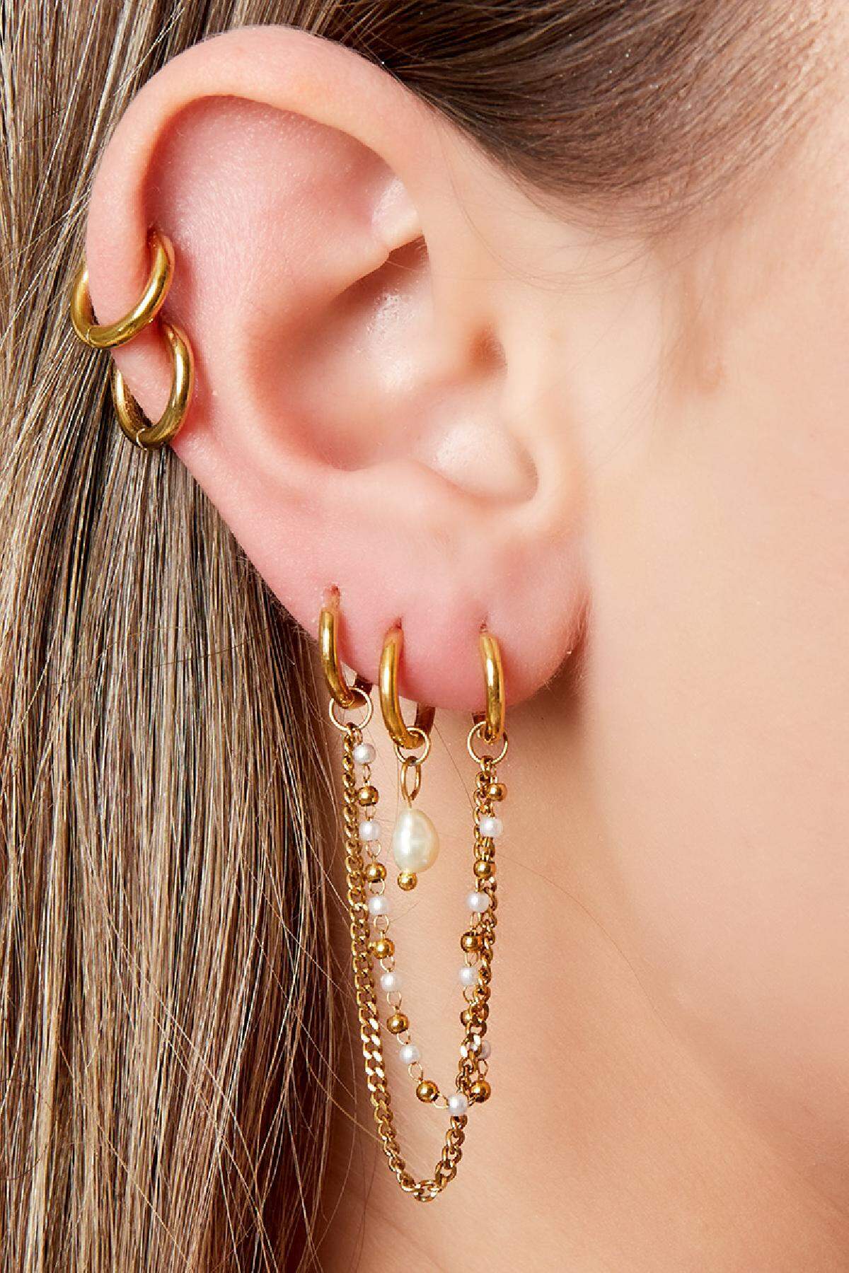 Boucle d'oreille en acier inoxydable Argenté h5 Image4
