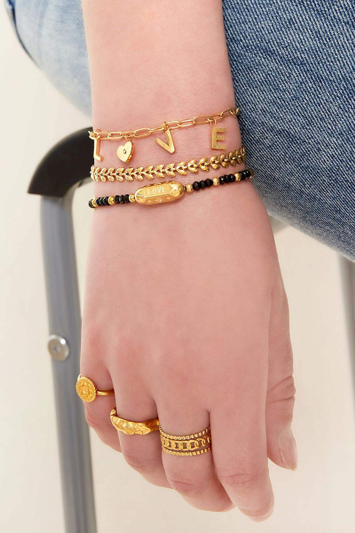 Armband Liebesherz Goldfarbe Edelstahl 2