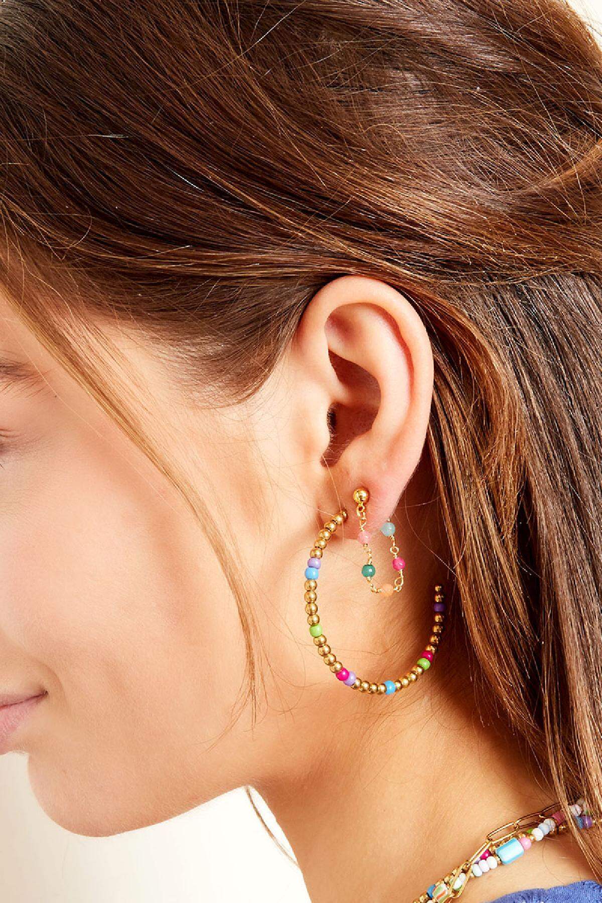 Pendientes de cadena de colores - colección #summergirls Plata Cobre Imagen2
