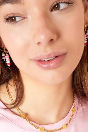 Bunte Perlenohrringe - #summergirls-Kollektion Blau & Goldfarbe Edelstahl h5 Bild2