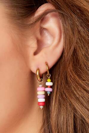 Bunte Perlenohrringe - #summergirls-Kollektion Blau & Goldfarbe Edelstahl h5 Bild3