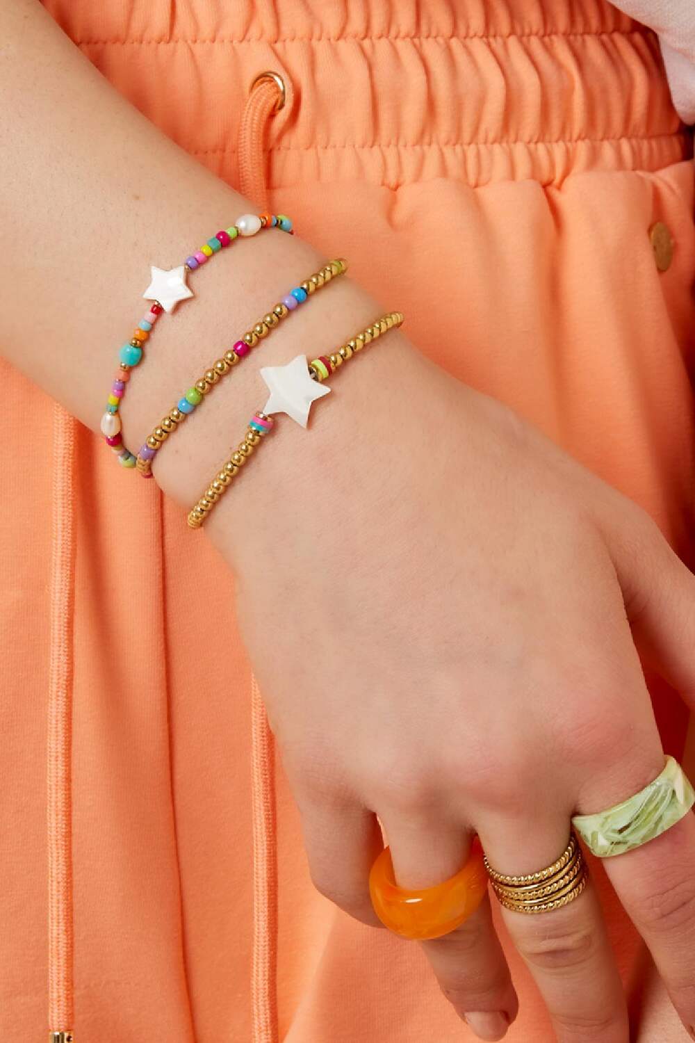 Beads & Stars Armband - #summergirls-Kollektion Goldfarbe Schale h5Bild2