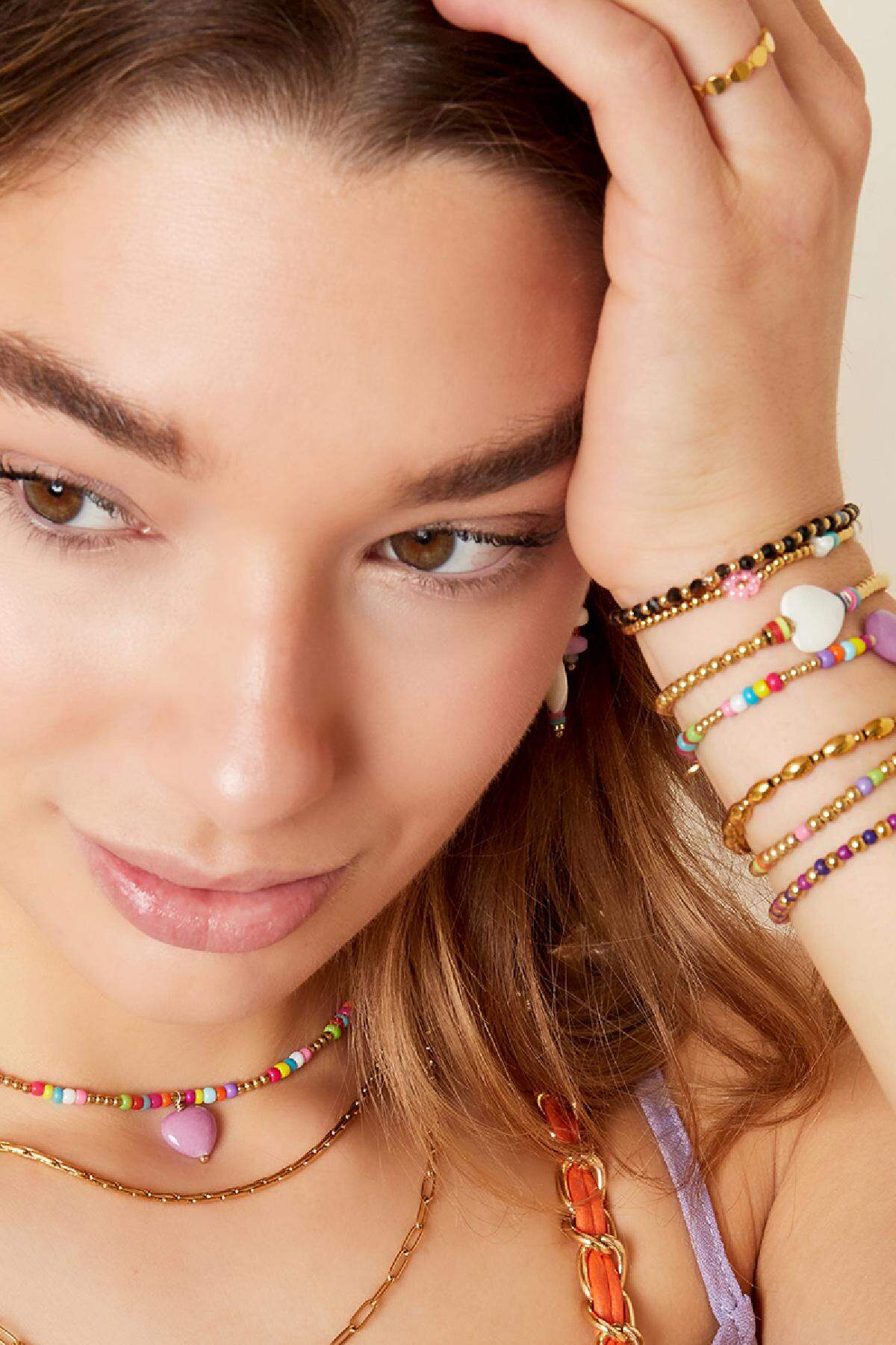 Perlenherzarmband - #summergirls-Kollektion Goldfarbe Schale h5 Bild2