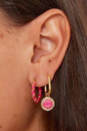 Stainless steel earrings with golden wrap detail Rose h5 Picture3