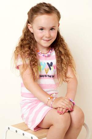 Kids - hartjes armband - Moeder-dochter collectie Rosé polymer clay h5 Afbeelding2
