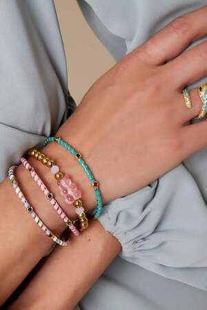 Bangle bracelet striped Pink & Gold Color Copper h5 Picture2