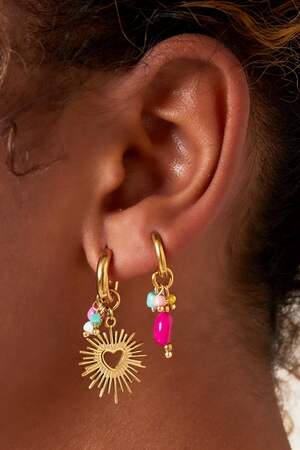Dangling oval earrings Rose Stainless Steel h5 Picture5
