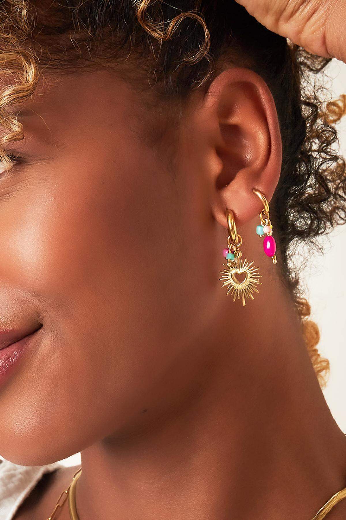 Pendientes con corazones colgantes de acero inoxidable Imagen4