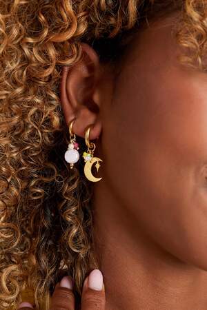 Dangling moon earrings Gold Color Stainless Steel h5 Picture4