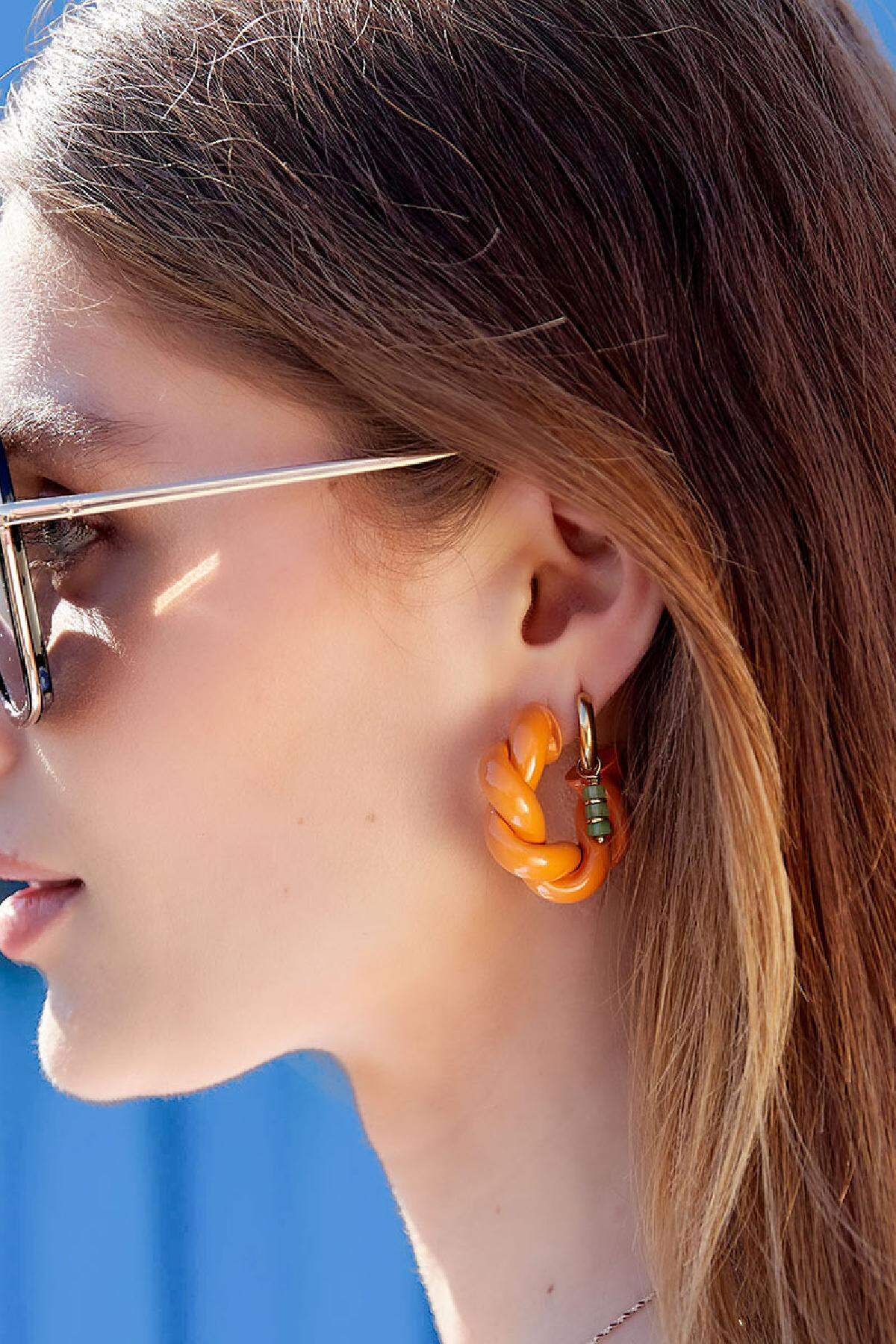 Twist-Ohrringe - #summergirls-Kollektion Rot Kupfer h5 Bild2
