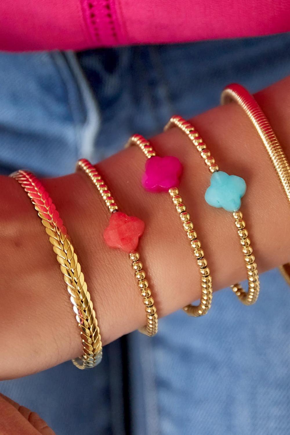 Kleeblatt-Armband - #Summergirls-Kollektion Fuchsia Hämatit Bild2
