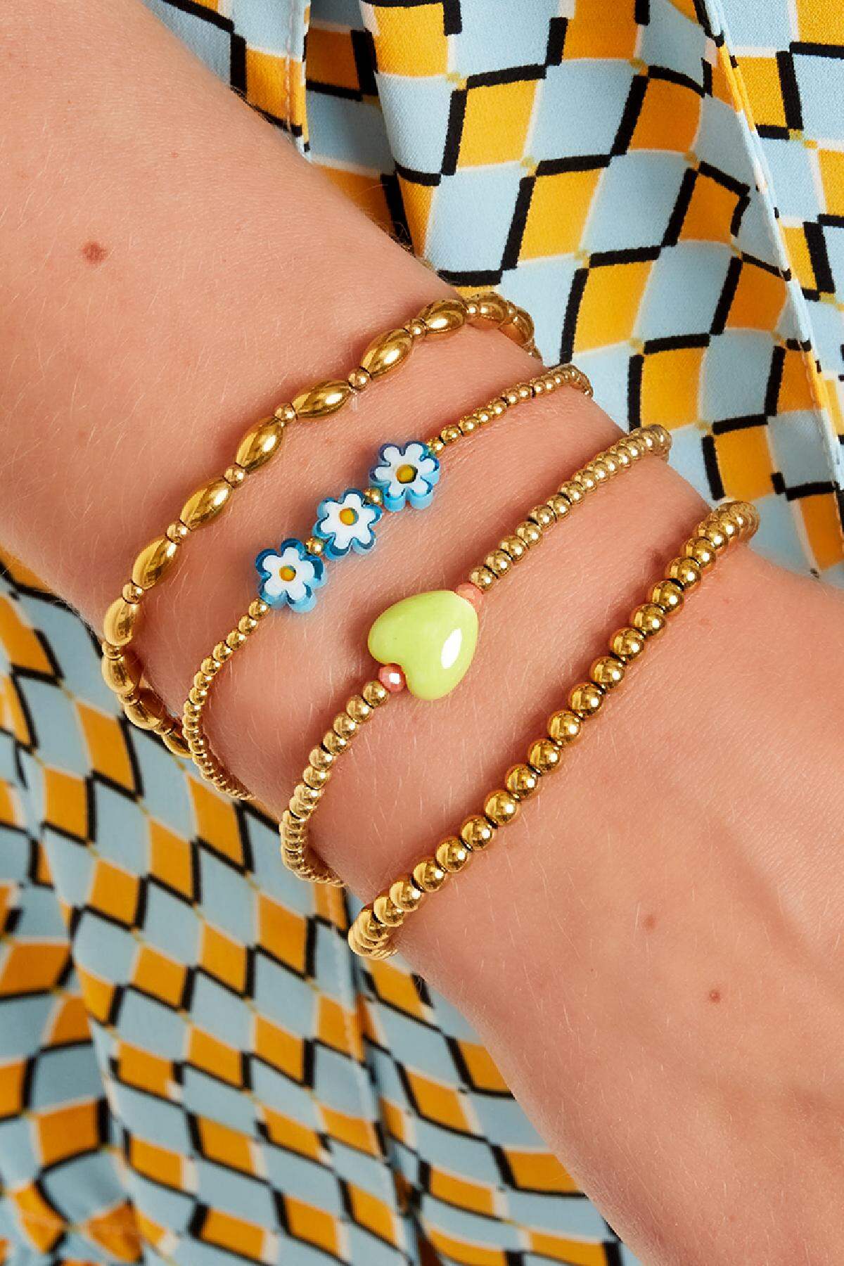 Blue daisy bracelet - #summergirls collection Gold Color Hematite 2