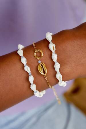 Muschelarmband - Strandkollektion Goldfarbe Edelstahl h5 Bild2