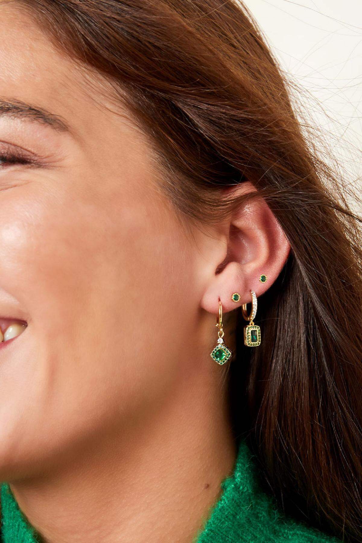 Boucles d'oreilles avec pendentif zircone - Collection Sparkle Cuivré h5 Image2