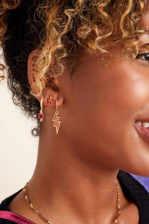 Boucle d'oreille charm zircon - Collection Sparkle Cuivré h5 Image4