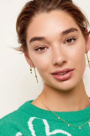 Boucles d'oreilles pendantes coeur - Collection Sparkle Argenté Cuivré h5 Image2