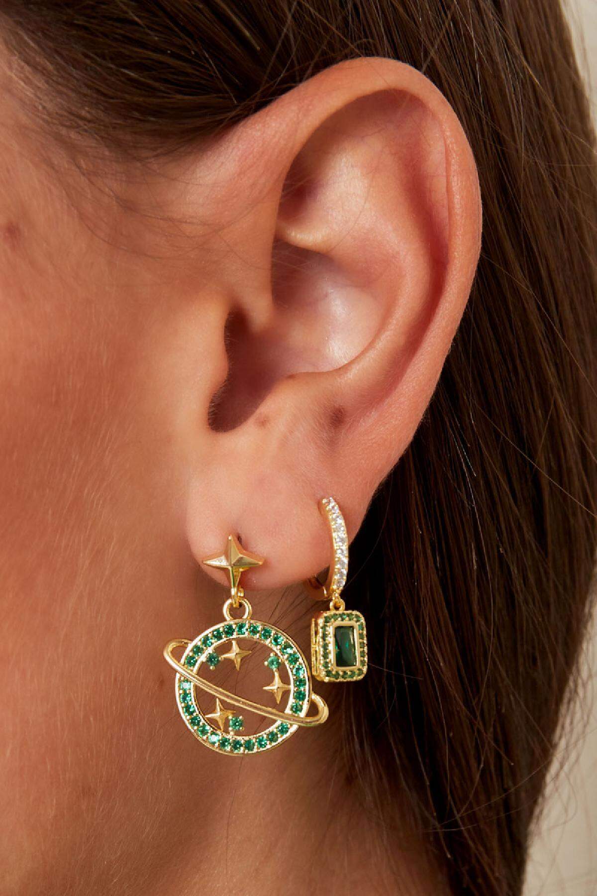 Boucles d'oreilles planète - Collection Sparkle Cuivré Image3