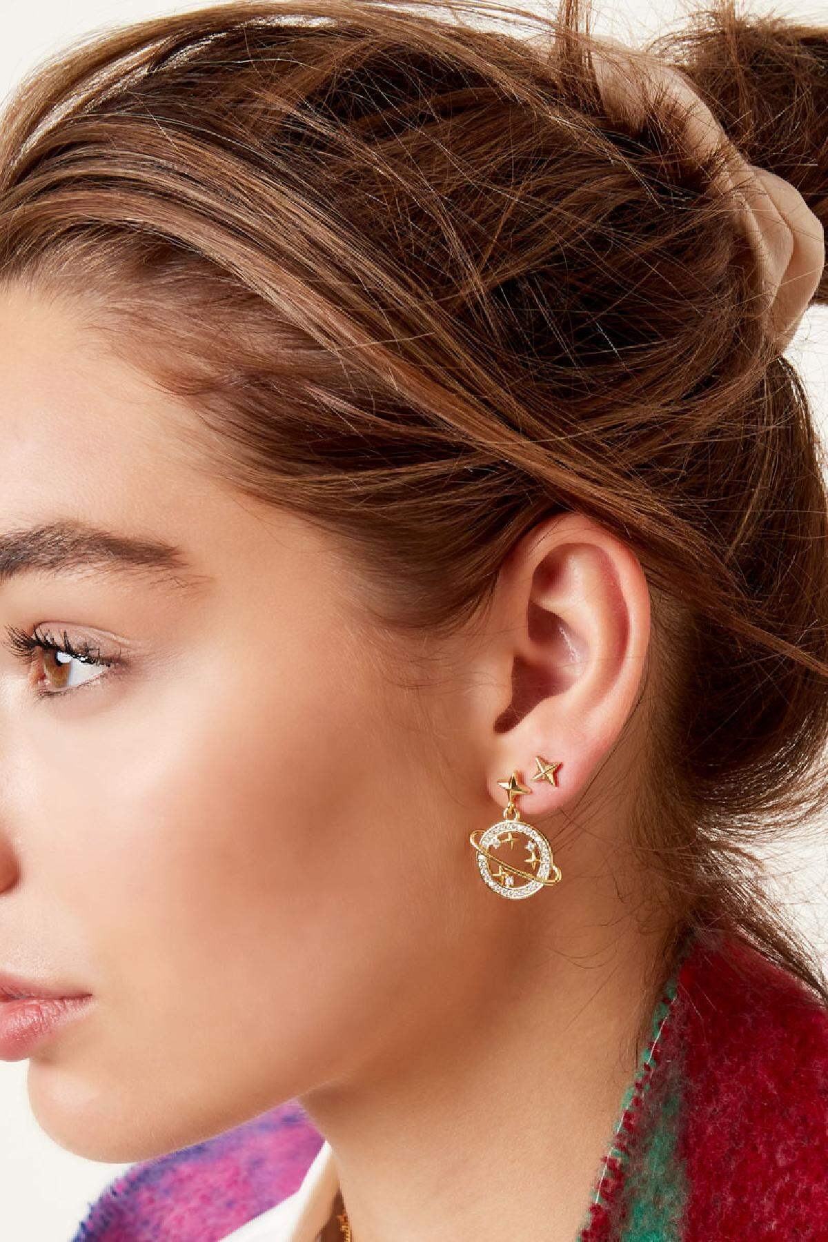 Boucles d'oreilles planète - Collection Sparkle Cuivré h5 Image4