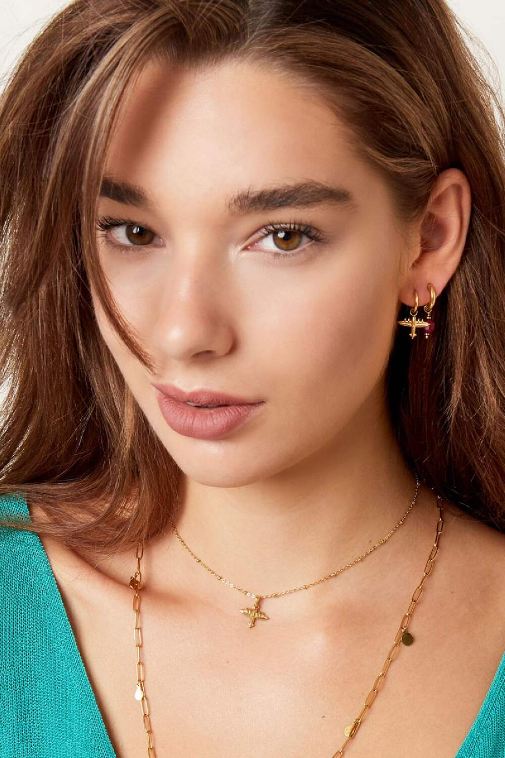 Boucles d'oreilles avec breloque avion Argenté Acier inoxydable h5Image2