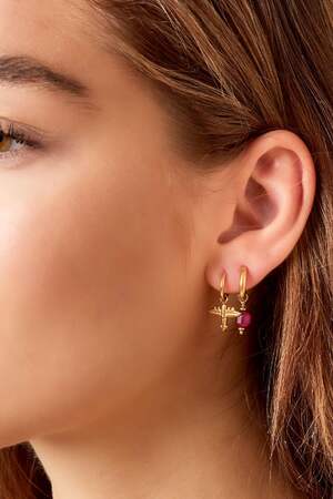 Boucles d'oreilles avec breloque avion Argenté Acier inoxydable h5 Image3