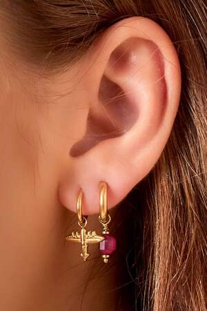 Boucles d'oreilles avec breloque avion Argenté Acier inoxydable h5 Image4
