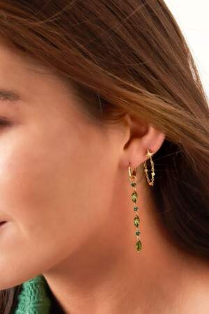 Earrings with chain star - Sparkle collection Gold Color Copper h5 Picture4