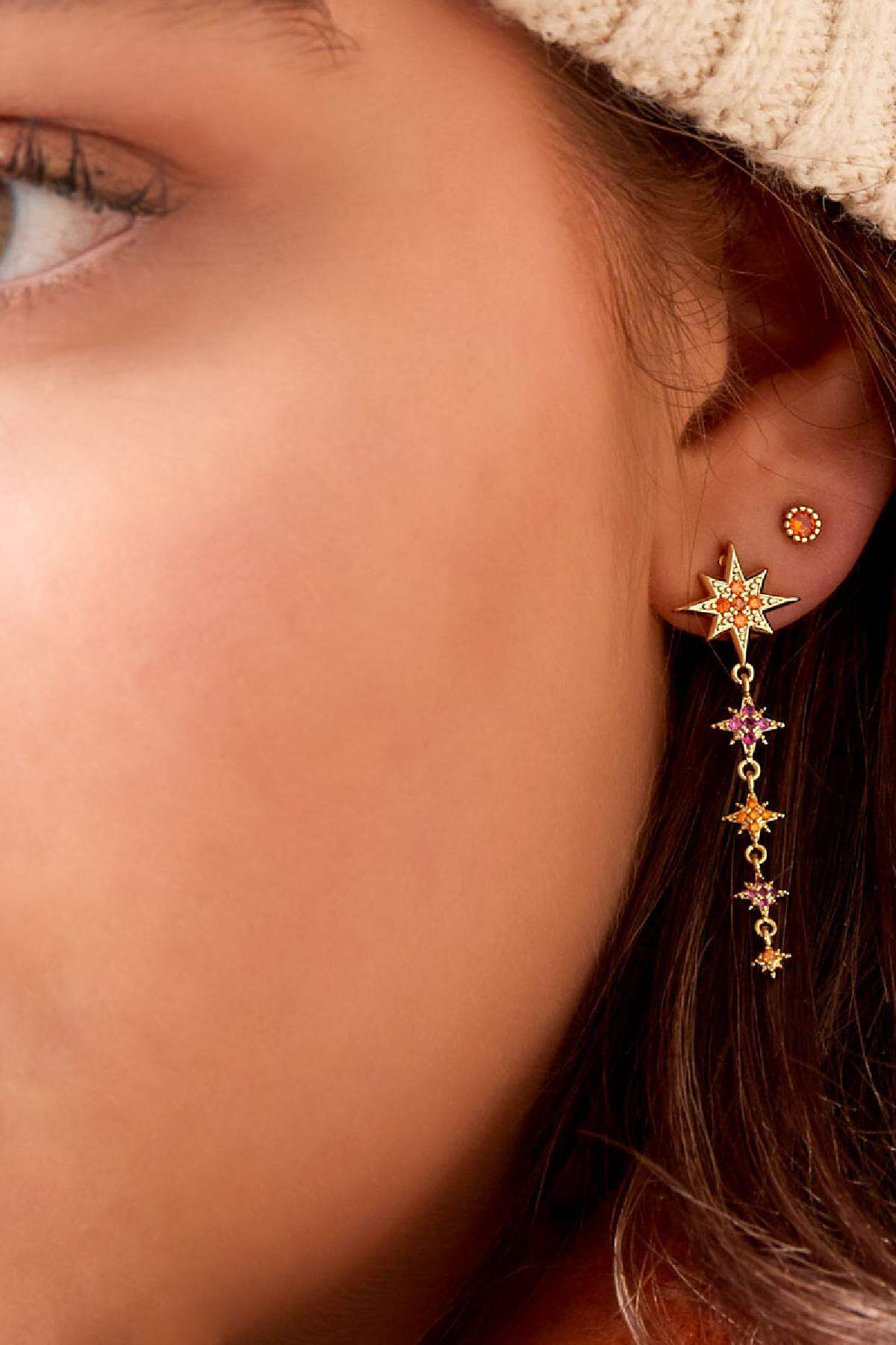Clous d'oreilles Zircon - Collection Sparkle Cuivré h5 Image3