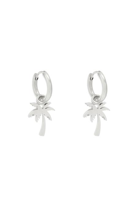 Earrings Summer Palm Gold Color Stainless Steel