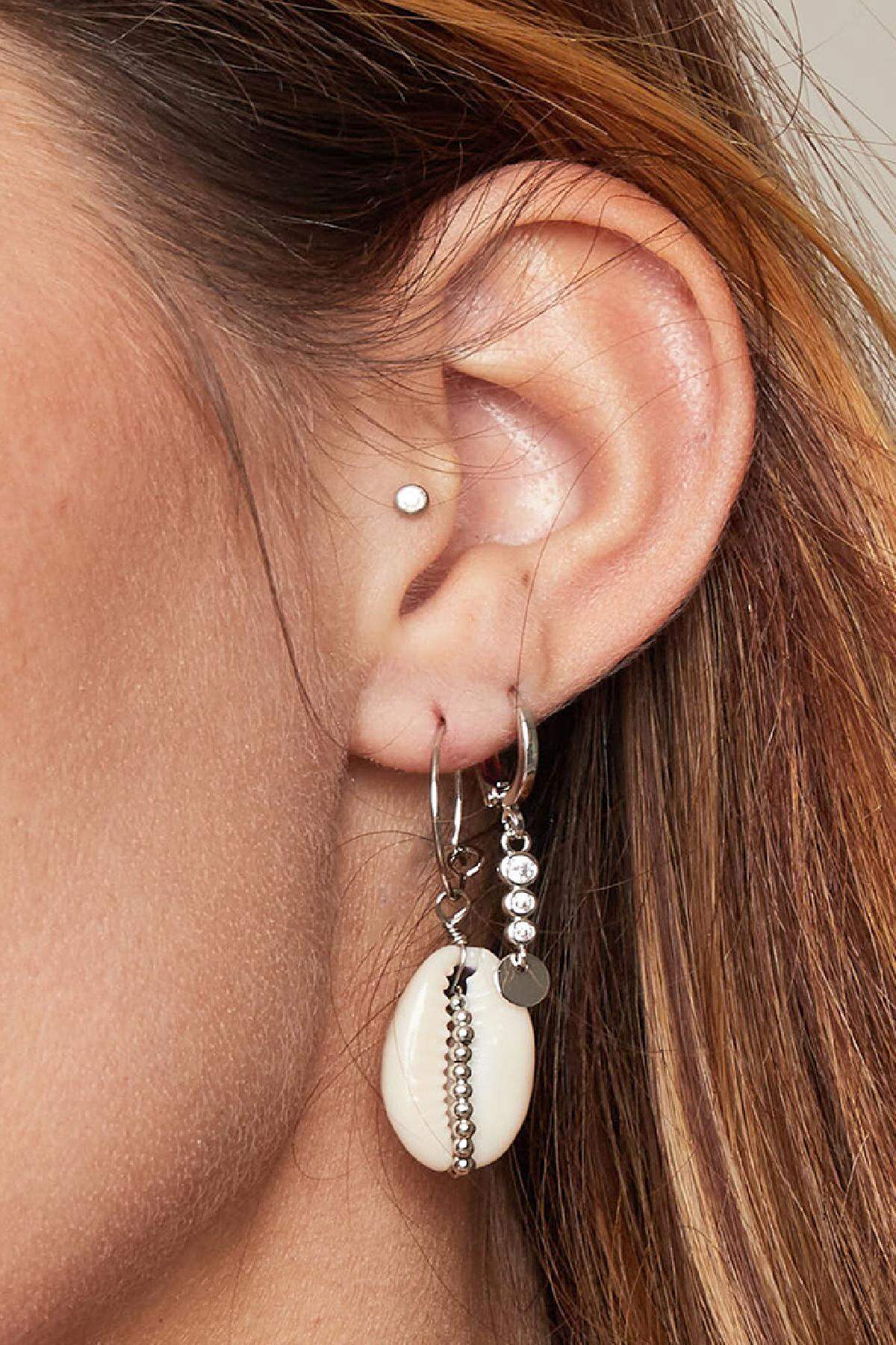 Earrings Sparkle and Circle Plata Cobre Imagen3