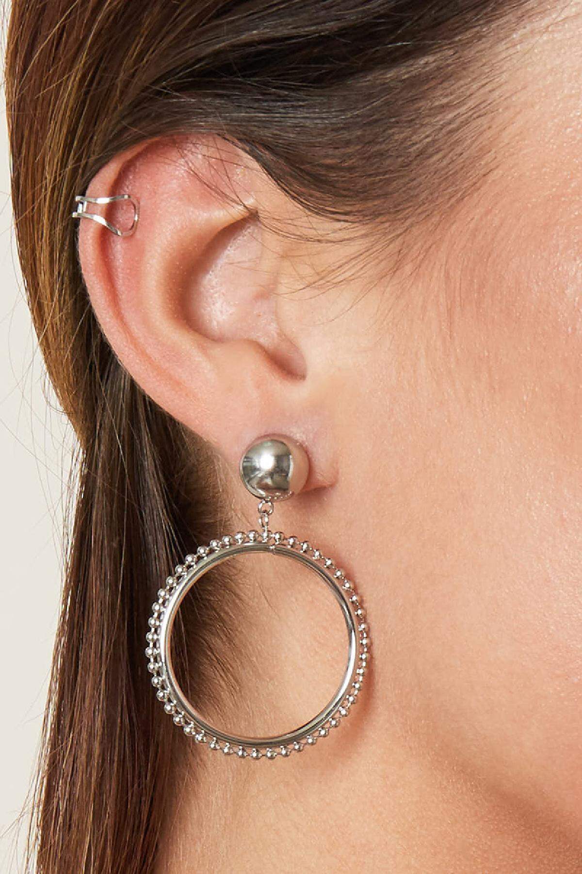 Earcuff Q Plata Acero inoxidable h5 Imagen2