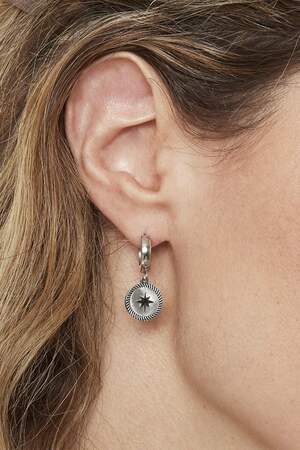 Earrings Rising Star Silver Color Stainless Steel h5 Immagine2
