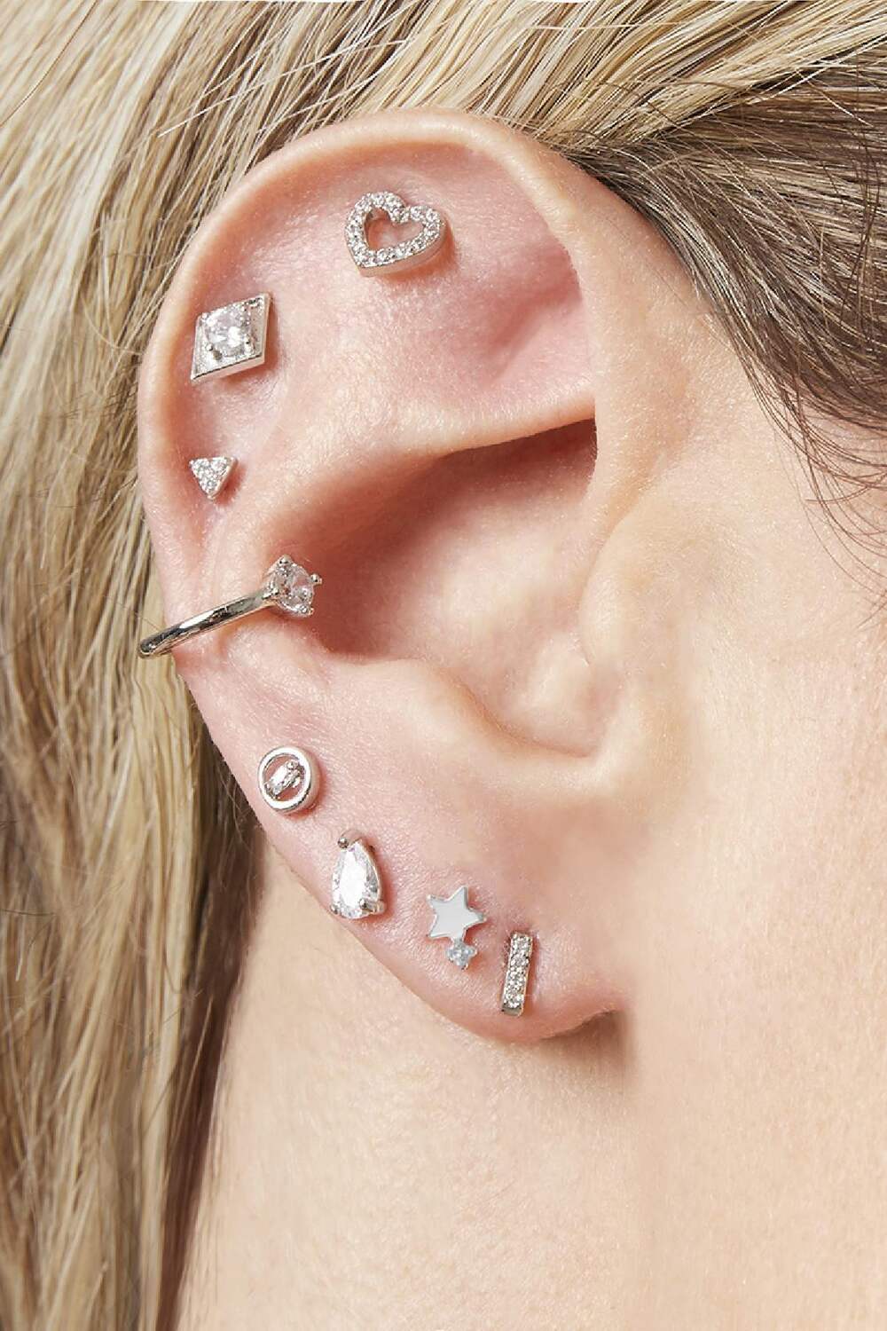 Earrings Little star Silver Color Copper h5Immagine2