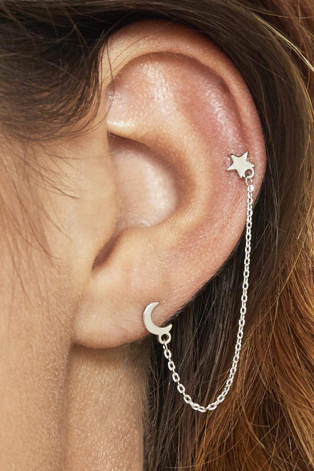 Boucles d'oreilles Star & Moon Argenté Cuivré h5 Image2