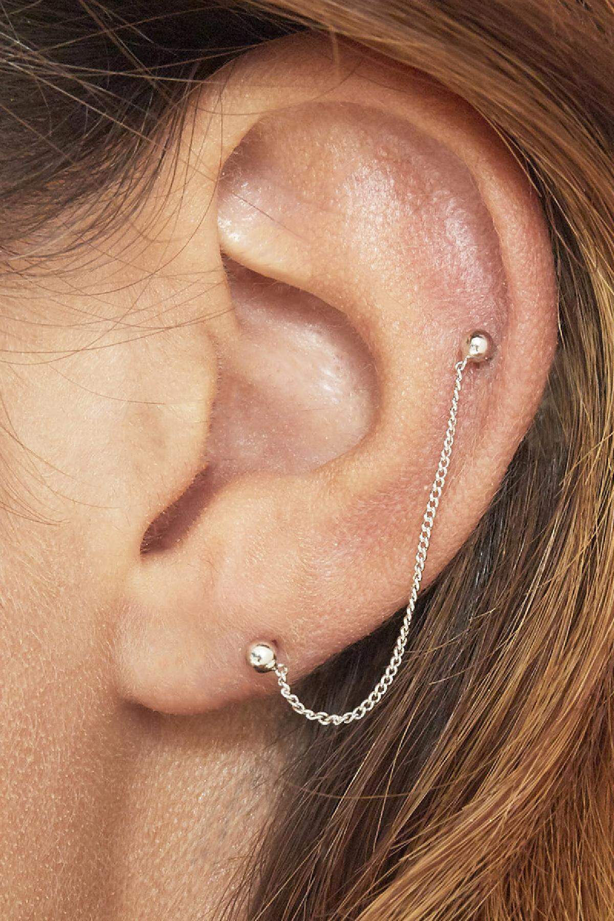 Boucles d'oreilles Double Dash Argenté Cuivré h5 Image2