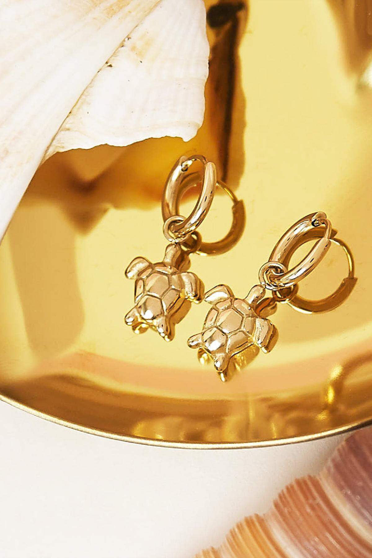 Boucles d'oreilles Under Water Turtle Argenté Acier inoxydable h5 Image2